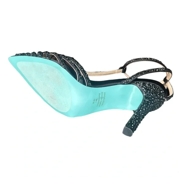 Betsey Johnson Diamond Crystal Strass Ali Pointed toe Heels - Picture 8 of 11